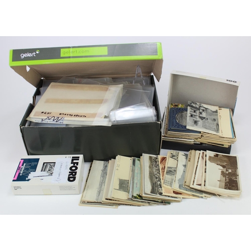 300 - Foreign original collection in small box, mainly Europe (approx 200 cards) + shoebox packed with emp... 