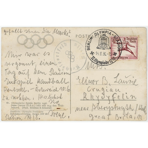 320 - Jesse Owens, Olympics 1936, postally used at time, some creasing (1)