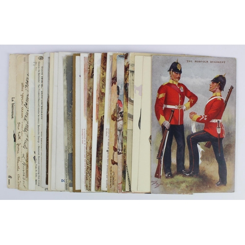 334 - Military, varied selection, WW1, R/P's, comic, camps, Harry Payne, Ibbetson, nice lot, needs viewing... 