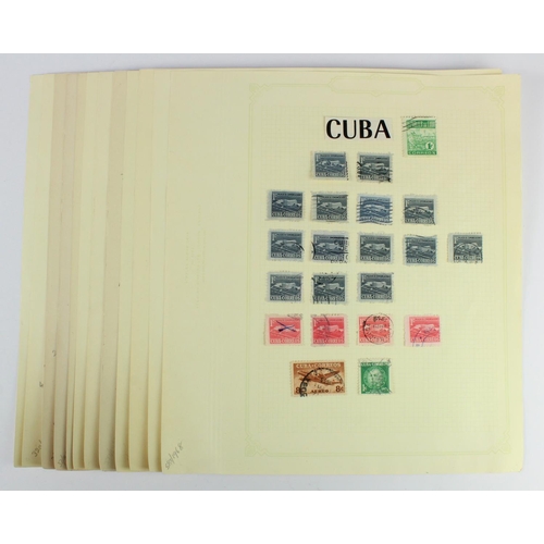 62 - Album leaves with original collection stamps of Cuba, Haiti, Dominican Republic, Porto Rico.