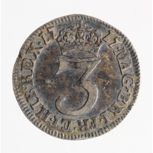 672 - Maundy Threepence 1717 toned VF