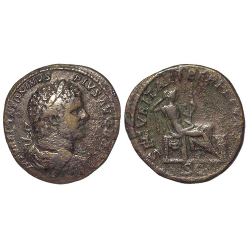 962 - Roman Imperial: Caracalla AE sestertius, Rome 210-213 AD, Securitas seated r. type, Fine with porosi... 