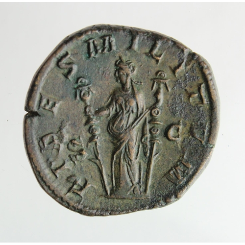 969 - Roman Imperial: Philip I AE sestertius, Rome 244-249 AD, FIDES MILITVM type RIC 172a, GVF, nice exam... 