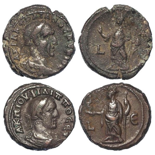 974 - Roman Provincial (2) Alexandria, Egypt BI tetradrachms: Philip I, Rev: Alexandria stg. l. Year 5 = 2... 