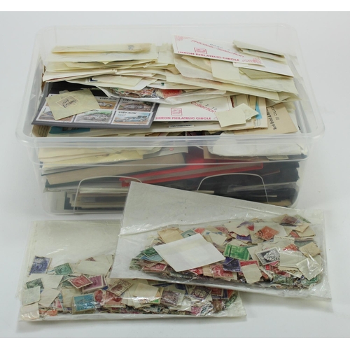 99 - Crate with accumulation of mixed earlier type material in packets and on stockcards, 1000's of stamp... 