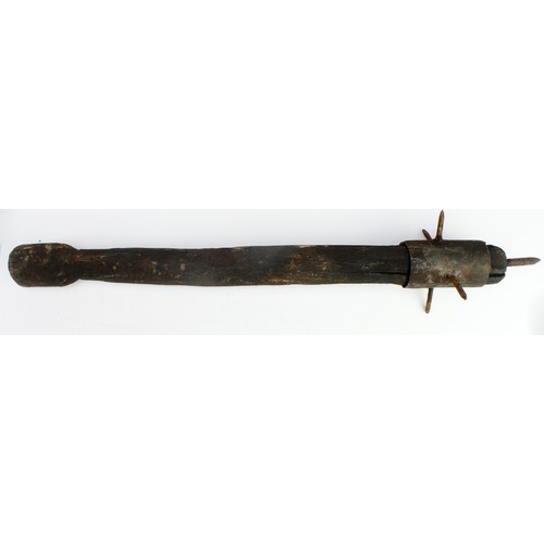 1616 - Trench club WW1 style with nailed head, age uncertain. Sold as seen