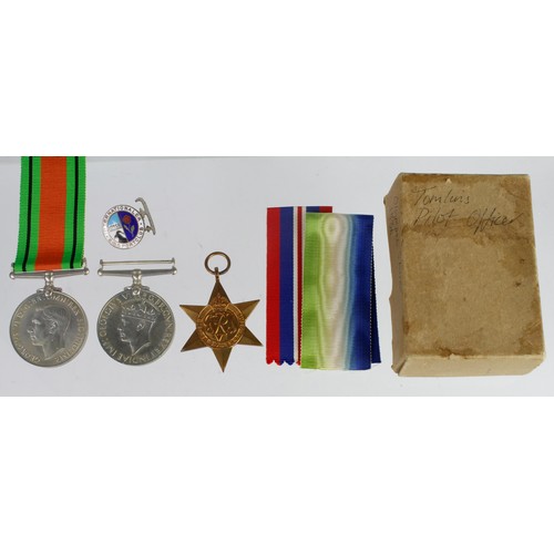 2589 - RAF WW2 Casualty group, 1939-45 Star, Defence & War medals + Atlantic Star ribbon, in Air Ministry b... 