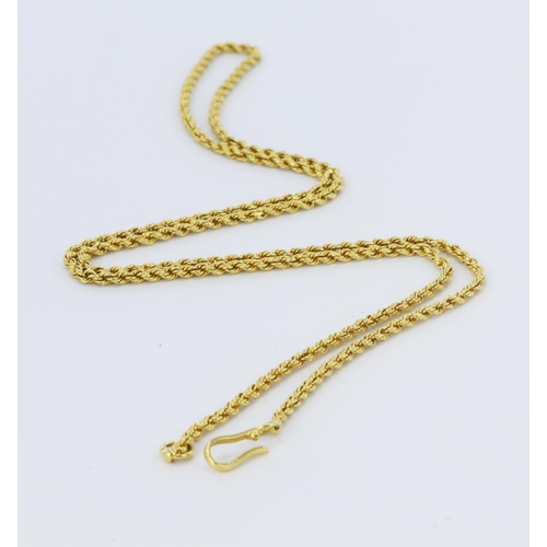 214 - Indian unmarked 18ct gold chain (tested), comes in an unrelated Isle of Bute box. Weight 7.7g approx... 