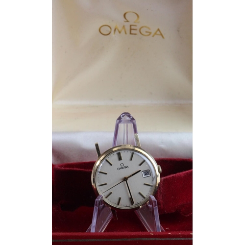 632 - Gents 9ct cased Omega manual wind wristwatch, purchased 1978, with box and a selection of paperwork ... 