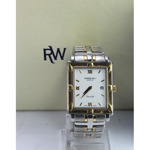 638 - Gents 18ct gold & stainless steel Raymond Weil 