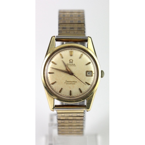 639 - Gents gold plated Omega Seamaster calendar automatic wristwatch, circa 1960, on an expandable bracel... 