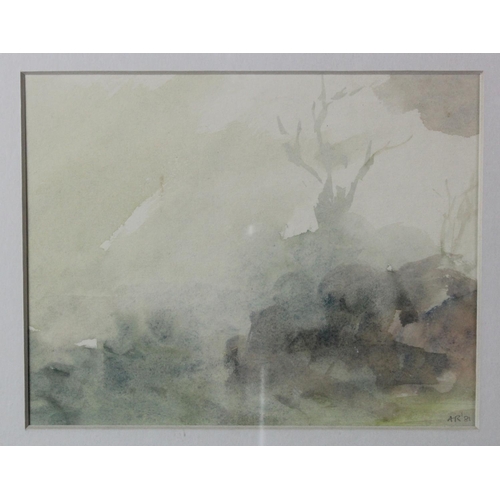 805 - Alan Rankle (born 1952.). Three watercolours, each titled 'Mist & Light', 'Spring Landscape 2', 'Spr... 