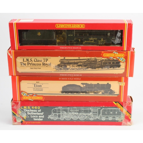 113 - Hornby. Four boxed Hornby OO gauge locomotives, comprising L.M.S. 4-6-2 Duchess (R066); BR 2-8-0 Cla... 