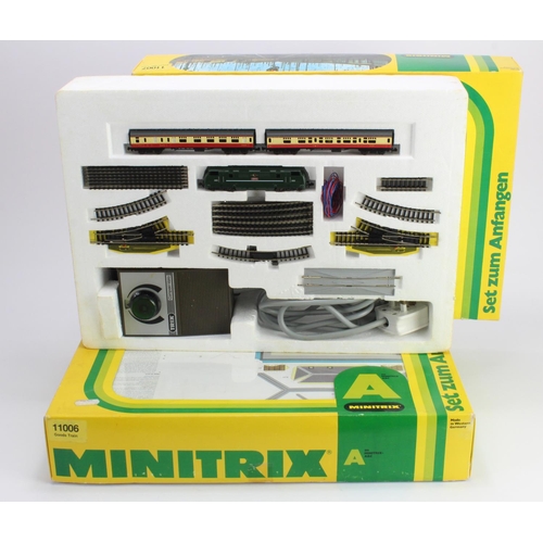 156 - Minitrix. Two boxed Minitrix N gauge train sets, comprising Goods Train set (11006); Passenger Train... 