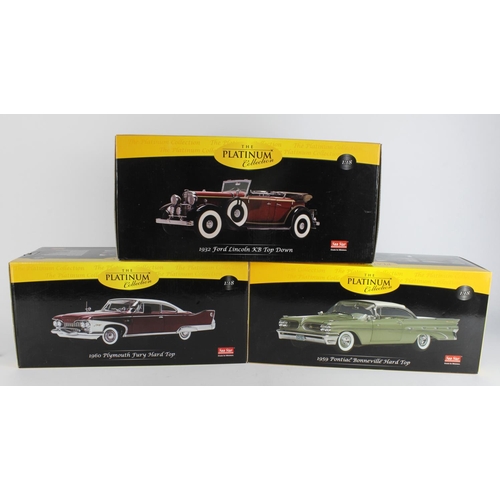 181 - Sun Star. Three boxed Sun Star Platinum Collection 1:18 scale diecast models, comprising '1932 Ford ... 