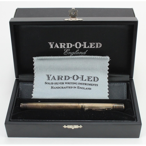 220 - Yard O Led silver pocket Viceroy (Barley) fountain pen with 18ct nib, contained in original case and... 