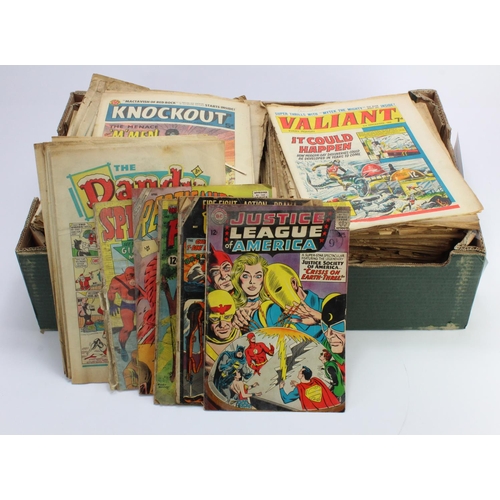 243 - Comics. A collection of approximately 180 comics, circa 1960s, including Valiant, Beano, Dandy, Beez... 