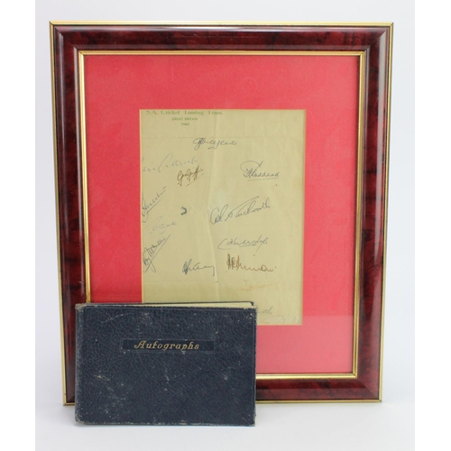 284 - Sporting interest. An album containing horse racing jockey autographs, including Lester Piggott, Joe... 