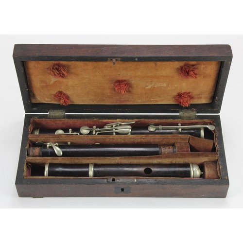 290 - Flute. Three piece flute, circa early 20th Century, contained in original fitted case.