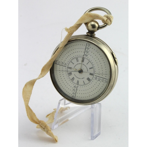 291 - Conductors Metronome. An unusual conductors metronome pocket watch, white enamel dial with Arabic an... 