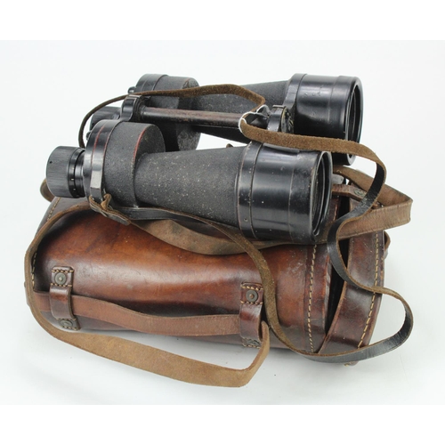 302 - Binoculars. A pair of WWII 7X50 binoculars contained in a leather case, marked 'A.G. & Co. Ltd, 1940... 