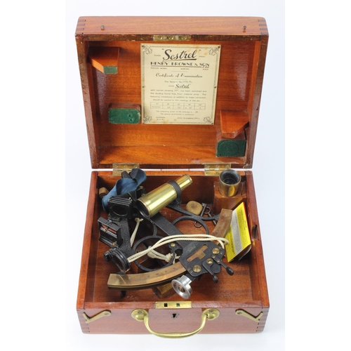 315 - Sextant by Sestrel, label inside lid dated 1949', contained in original mahogany case