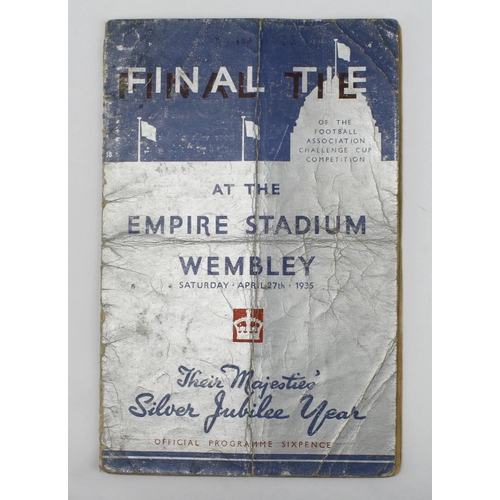 339 - FA Cup Final programme 27th April 1935 Sheffield Wednesday v West Bromwich Albion. Repired