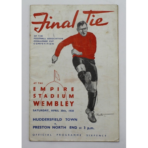 343 - FA Cup Final programme 30th April 1938 Huddersfield Town v Preston North End