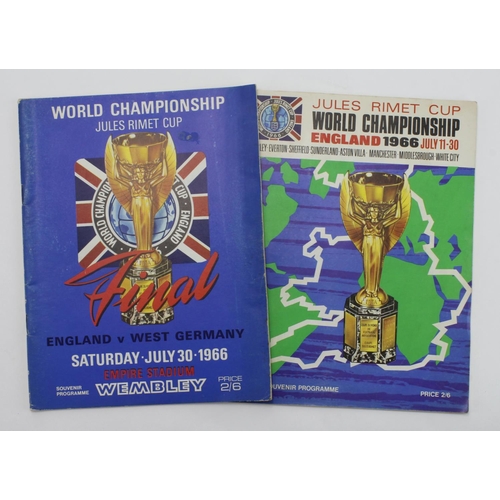 384 - World Cup Final programme 30 July 1966 England v West Germany, plus World Cup Souvenir guide 1966. (... 