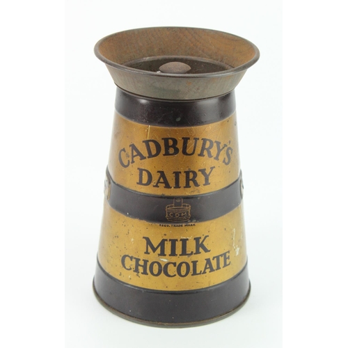 396 - Cadburys Dairy Milk Chocolate Tin depicting a milk churn (lid present), height 14.5cm approx.