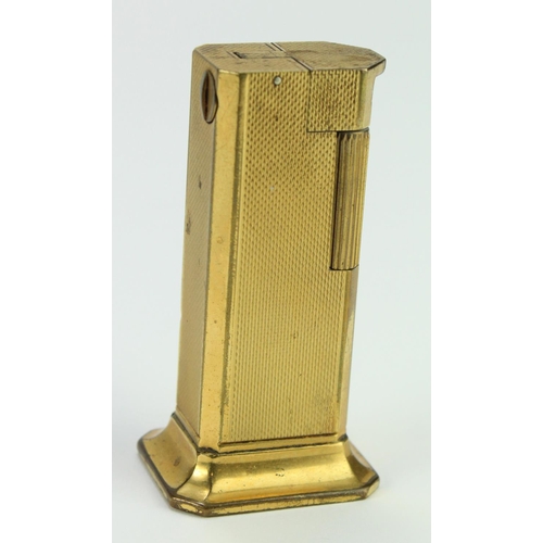 412 - Dunhill Tallboy gilt metal table lighter, height 70mm approx.