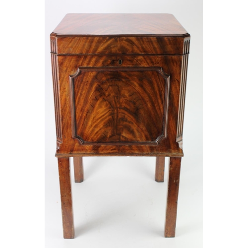 436 - Mahogany wine cooler, circa 19th Century, raised on four legs, key & lock operational, height 71.5cm... 