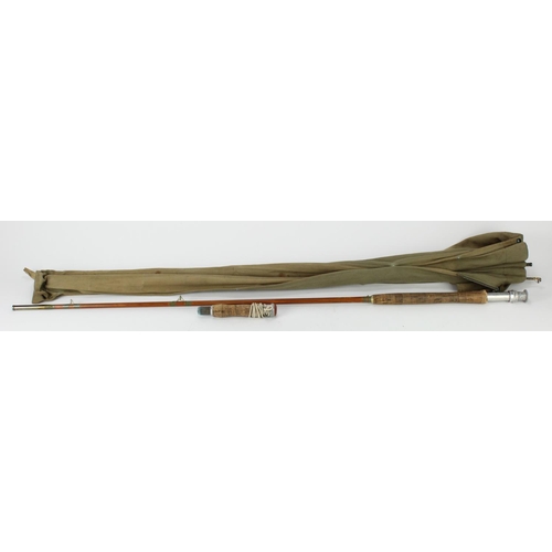 438 - Milward Flyrover three piece split cane rod (5457 10'), in original cloth bag