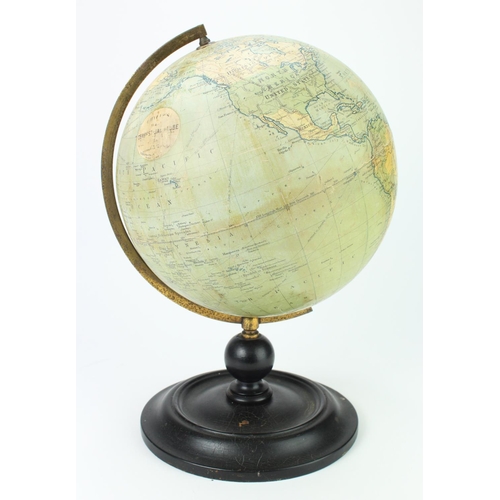 452 - Philips 9 inch terrestrial globe, on ebonised stand, total height 36cm approx.