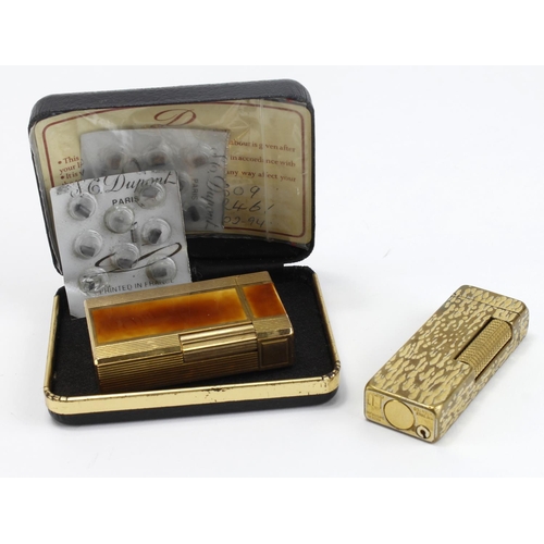 497 - Two lighters, comprising a Dunhill & a Dupont (in a Dupont case)