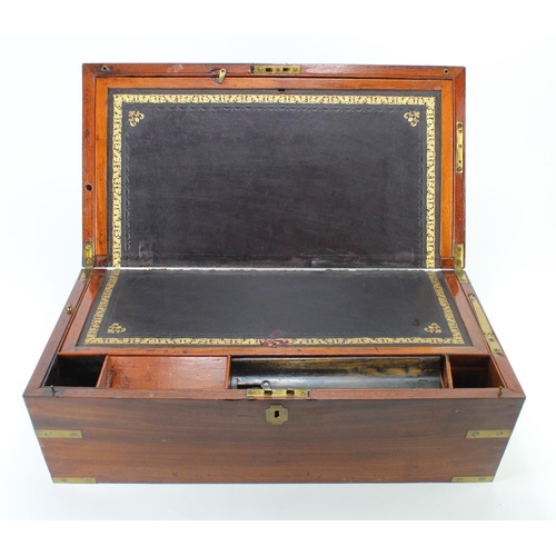 510 - Writing slope, A large mahogany writing slope, with brass mounts, plaque to lid reads 'Wm L. Thomson... 