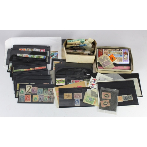 1015 - Small box with interesting items inc mint USA, Br Commonwealth on small stockcards, loose items etc.... 