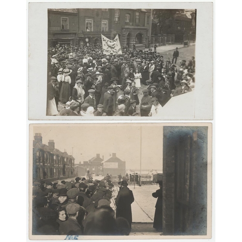 1059 - Southwold, 1907 fishermen protesting & sending a deputation to the Harbour Authorities, original col... 