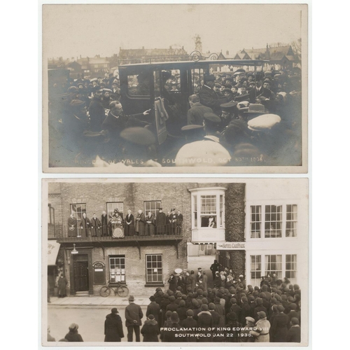 1079 - Southwold, Royalty, original collection of proclamations, visits & memorial services, R/P's mainly b... 