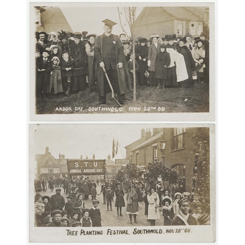 1086 - Southwold, Tree planting festival, Nov 1908 R/P's (8) original collection