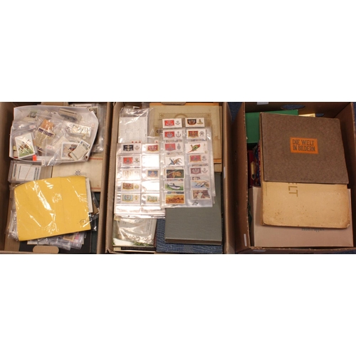 1183 - Accumulation of cigarette cards, in 2 large boxes & a crate, sets (some in pages others in albums) b... 