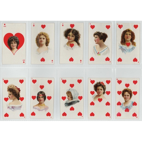 1191 - British American Tobacco - Beauties, Playing Cards superimposed, part set 52/53 (missing the Joker),... 