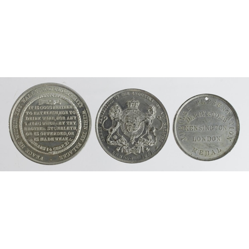 1309 - British Commemorative Medals (3) white metal d.35-41mm: A Prince Albert / Great Exhibition 1851 souv... 