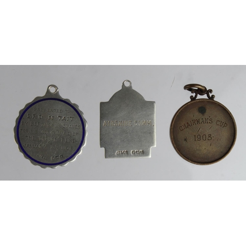 1368 - Railway medals (3) comprising (1) silver medal NUR Orphan Service, Ayrshire Comm. Hallmarked for 193... 