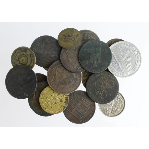 1389 - Tokens & Medallions (18) mostly British, 18th-20thC assortment.