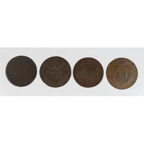 1392 - Tokens, 18thC (4) copper halfpennies: Loyal Suffolk Yeomanry / Blything Hundred 1794 'God Save the K... 