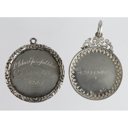 1404 - Victorian Scottish silver School medals (2) both presented by St. Johns Episcopal School - one has t... 