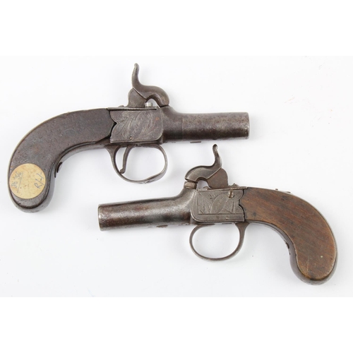 1422 - Bales of Ipswich pair of mid 19th century percussion box lock pocket pistols in need of attention (n... 