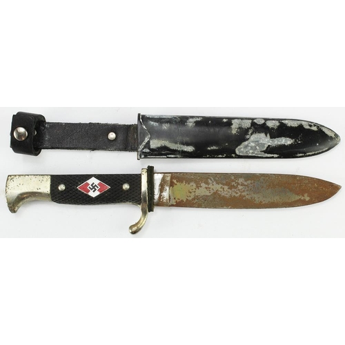 1478 - German 3rd Reich Hitler Youth Knife. RZM Marked Solingen.