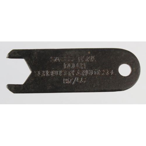 1486 - German Nazi dagger spanner for securing the top nuts on SS, SA, NSFK Daggers maker marked.